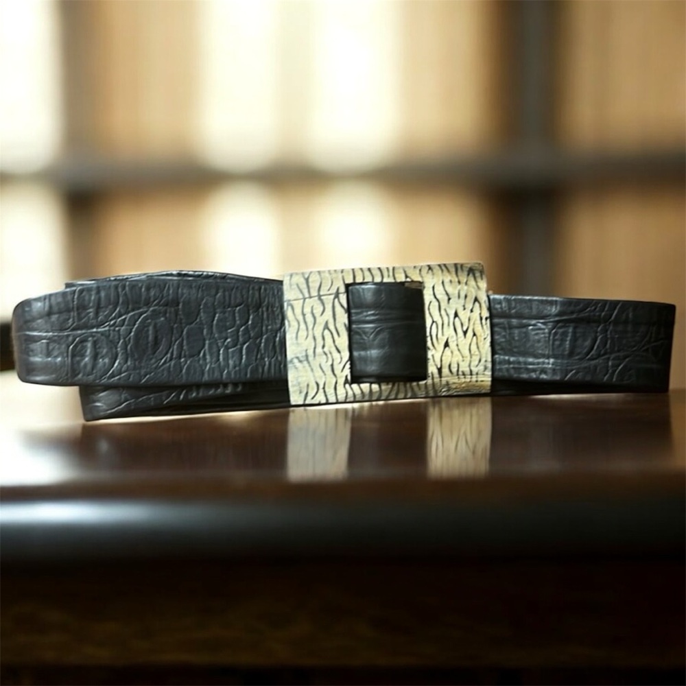 💥VINTAGE 💥 Crocodile Print Belt